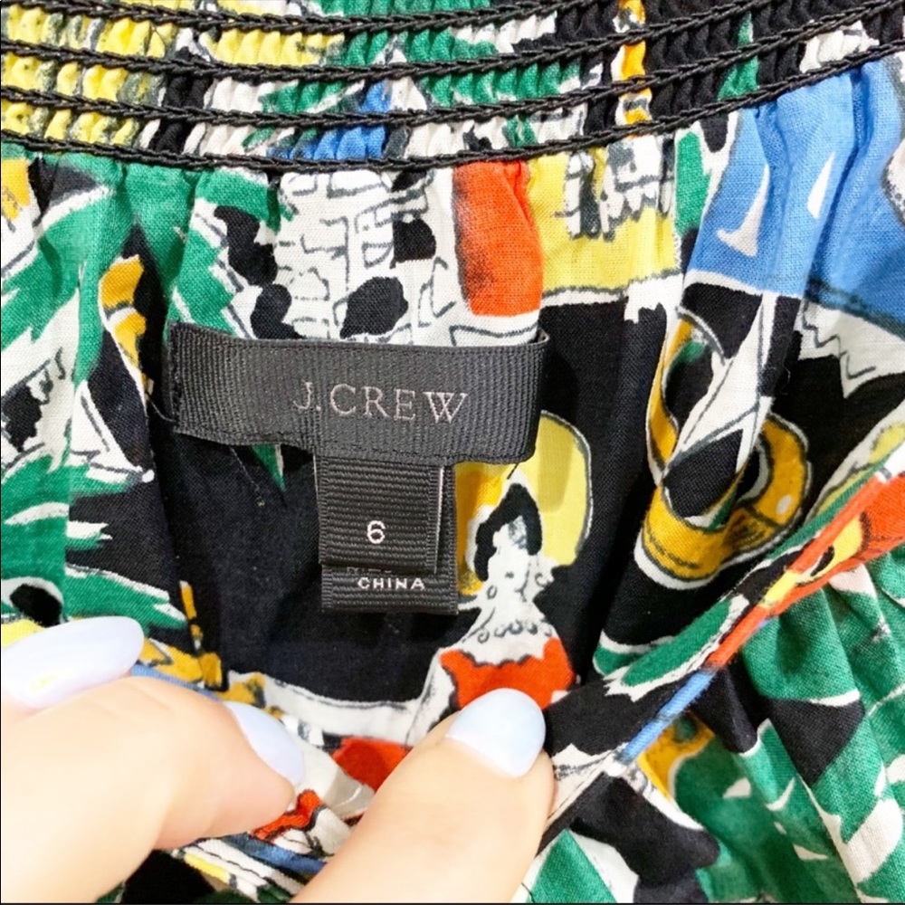 J.Crew postcard vacation summer ruffle top Sz 6 - Picture 3 of 8